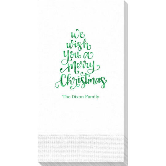 Hand Lettered We Wish You A Merry Christmas Guest Towels
